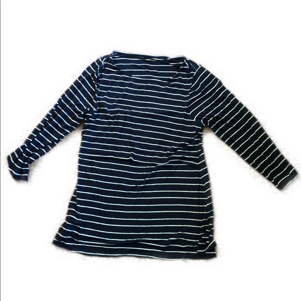 Navy and white striped Gap nursing shirt